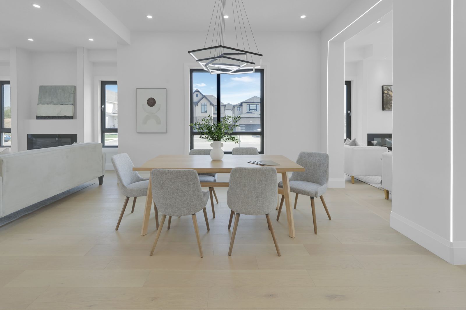 Open-concept dining room in a completed Carnaby home